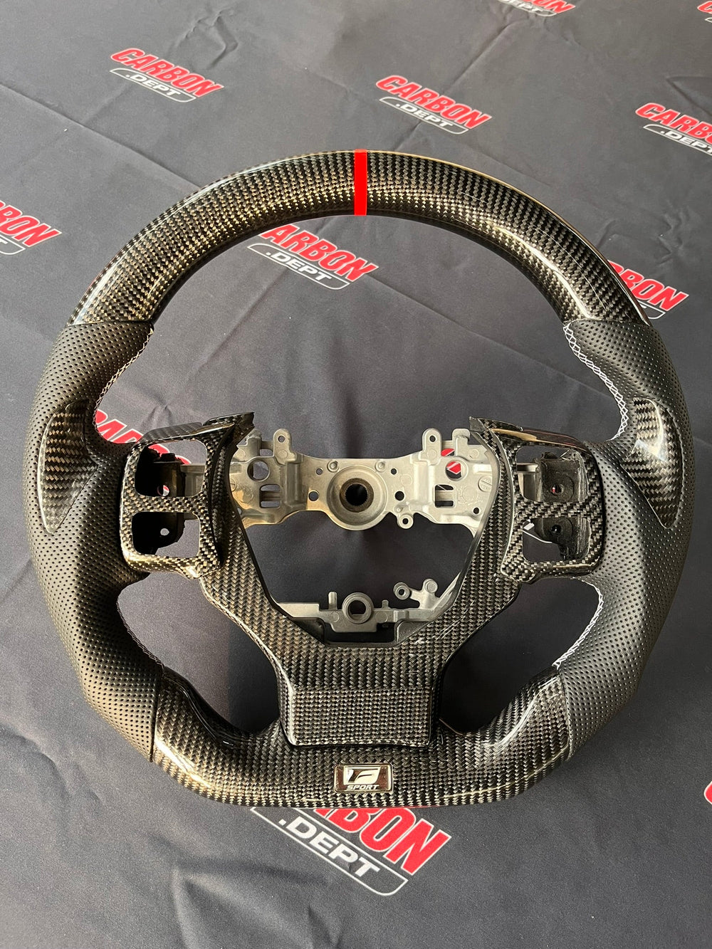2016-2025 Lexus IS/RC black perforated leather carbon steering wheel - view 1
