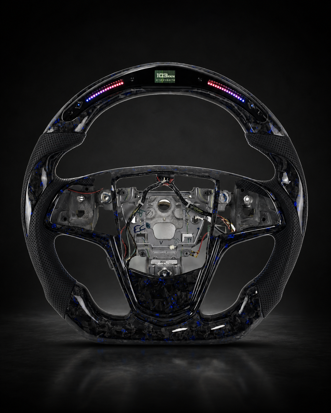 AI-enhanced studio presentation — Custom Steering Wheel — 2013–2020 Cadillac CTS / ATS — source image 2