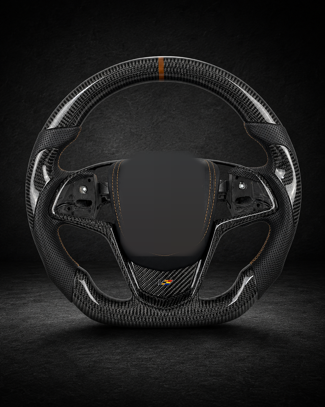 AI-enhanced studio presentation — Custom Steering Wheel — 2013–2020 Cadillac CTS / ATS — source image 5