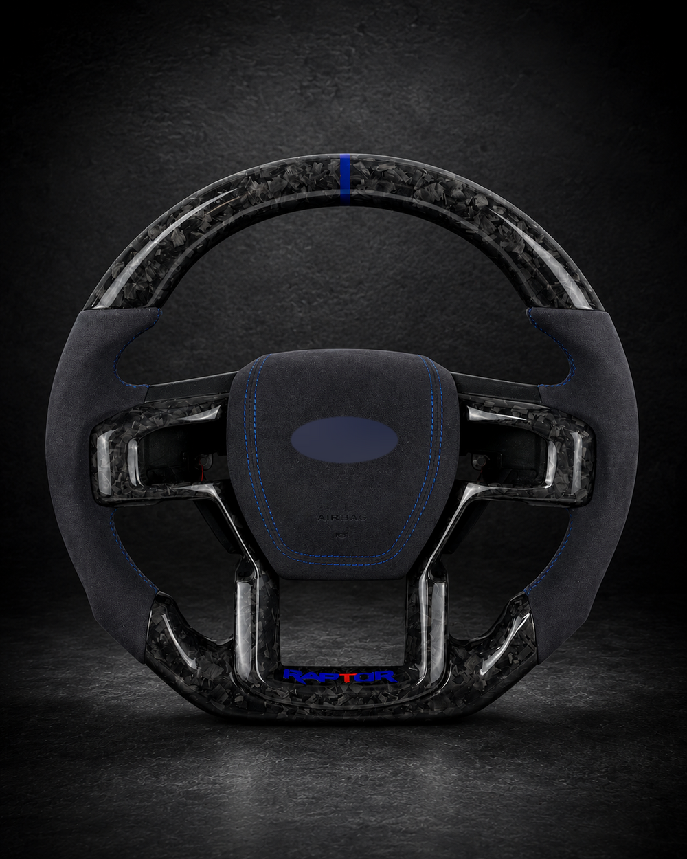 AI-enhanced studio presentation — Custom Steering Wheel — 2015–2020 Ford F-150 — source image 1