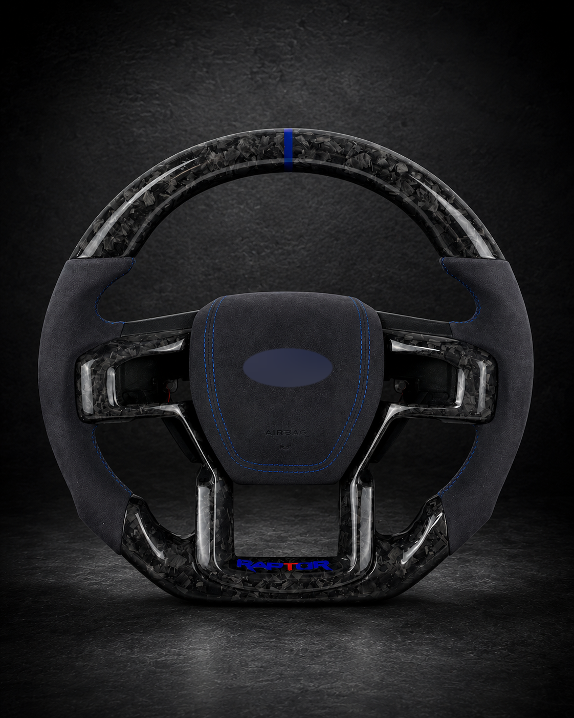 AI-enhanced studio presentation — Custom Steering Wheel — 2015–2020 Ford F-150 — source image 1