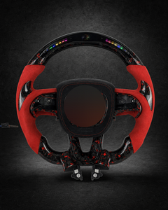 AI-enhanced studio presentation — Custom Steering Wheel — 2015–2023 Dodge Charger / Challenger — source image 2