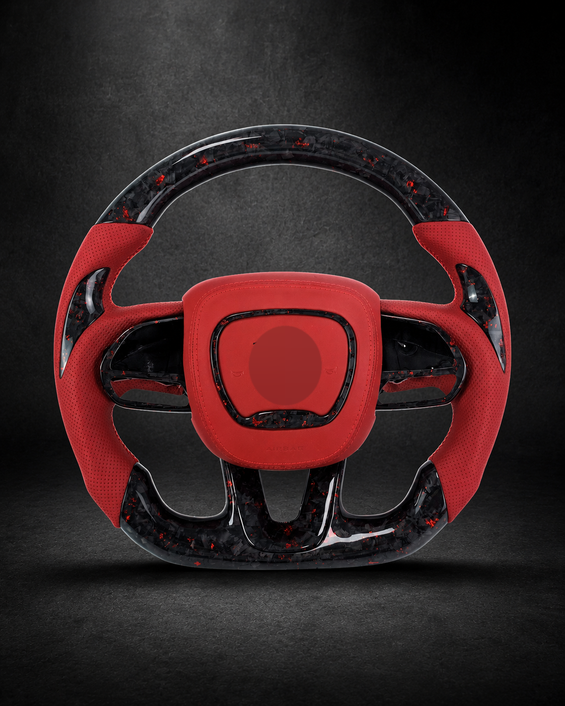 AI-enhanced studio presentation — Custom Steering Wheel — 2015–2023 Dodge Charger / Challenger — source image 7
