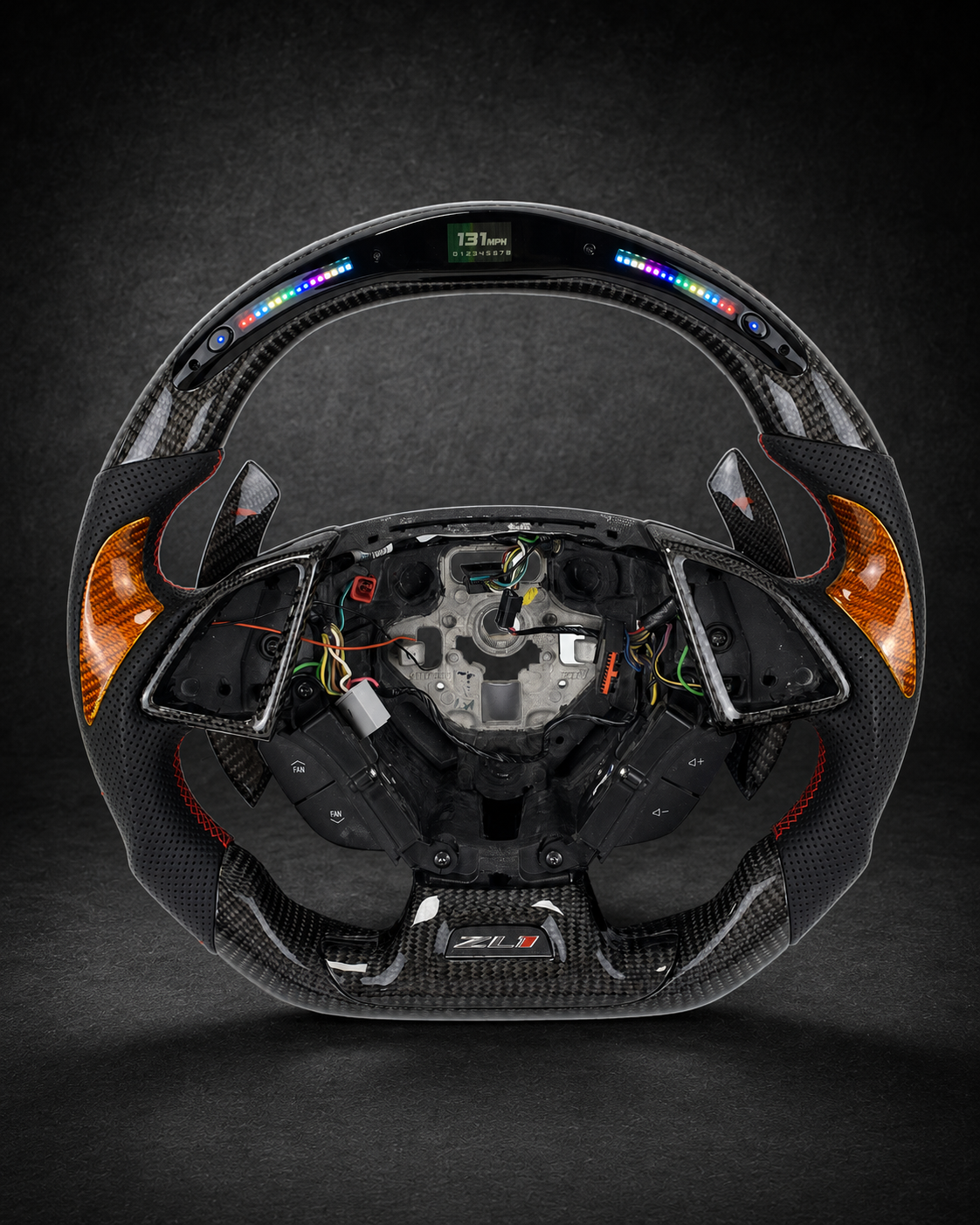 AI-enhanced studio presentation — Custom Steering Wheel — 2016–2024 Chevrolet Camaro — source image 6