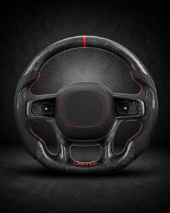 AI-enhanced studio presentation — Custom Steering Wheel — 2019–2024 Dodge/Ram 1500 / 2500 / 3500 — source image 1