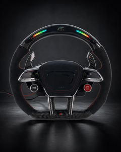Custom carbon fiber steering wheel - Audi LED alternate view