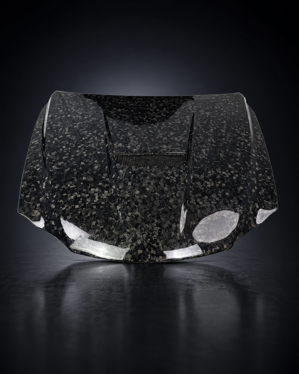AI-enhanced studio presentation — Forged Carbon Vented Hood — source image 1