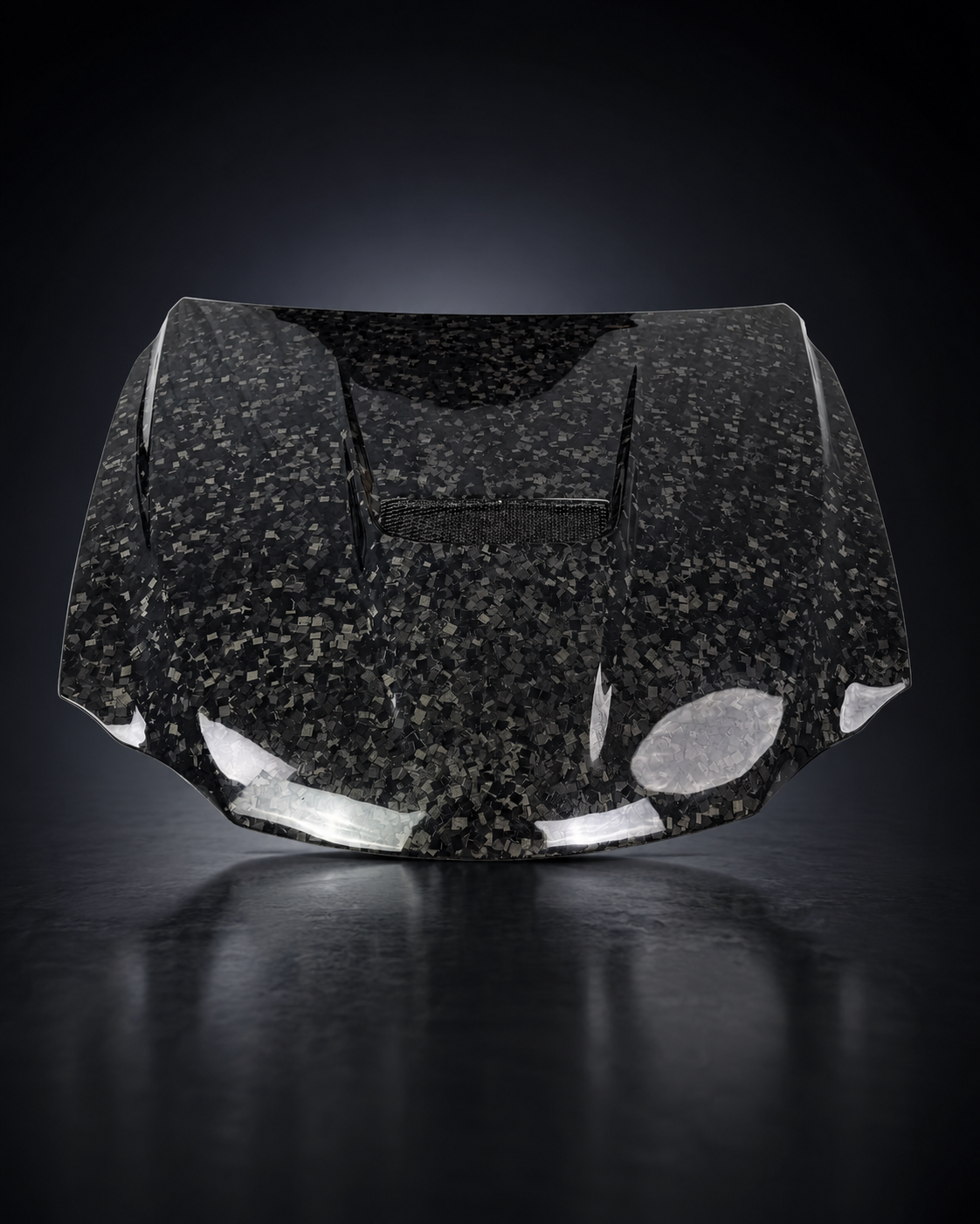 AI-enhanced studio presentation — Forged Carbon Vented Hood — source image 1