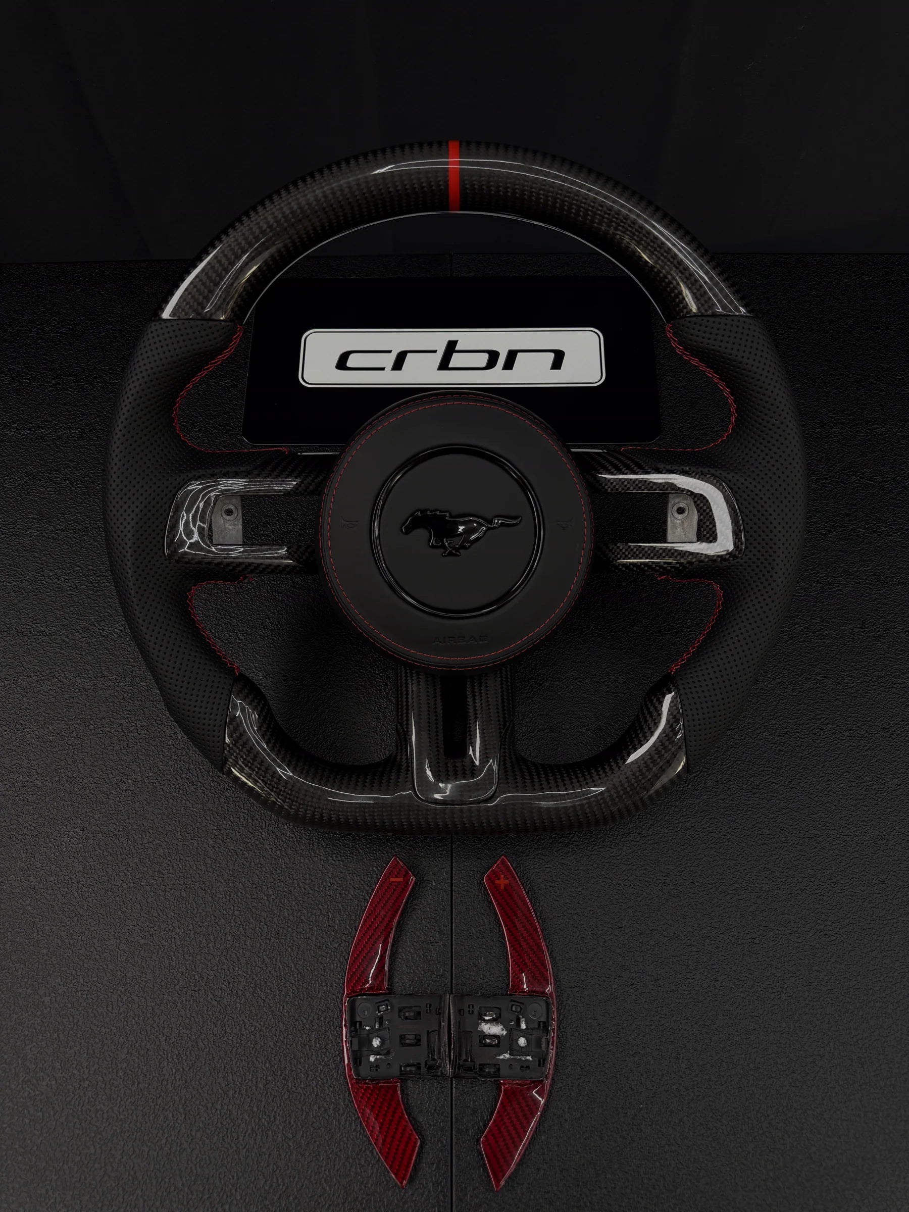 Ford Mustang carbon steering wheel build preview